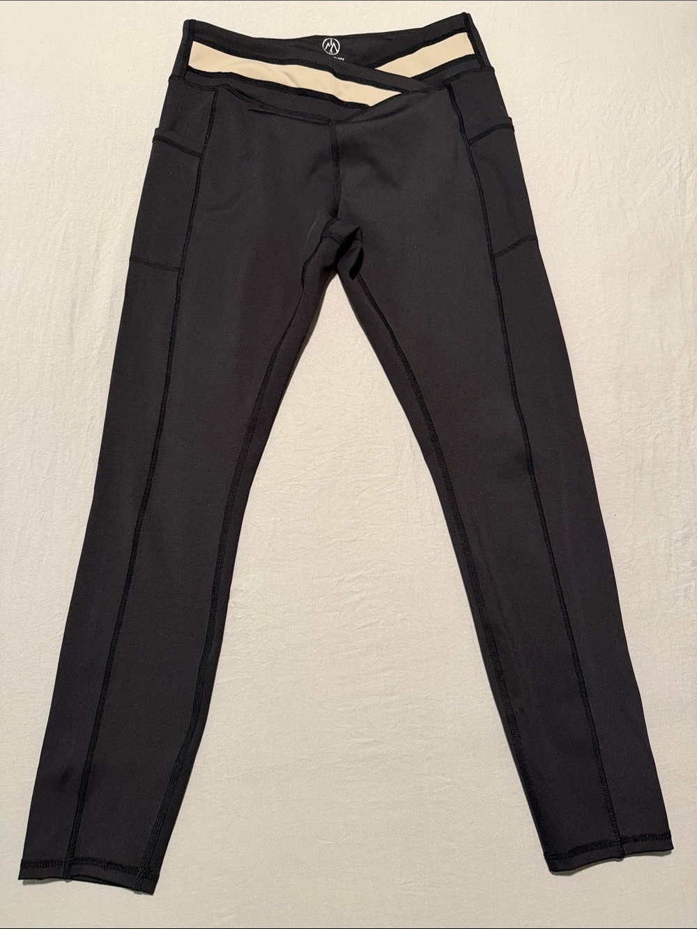 Women's Move Theology Black Crisscross Waist Yoga Pants
